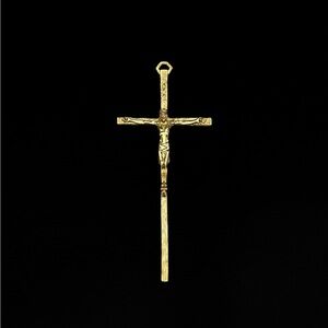 Vintage Brass Crucifix Wall Cross | INRI | Religious Christian Decor